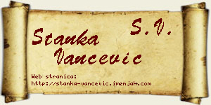 Stanka Vančević vizit kartica
